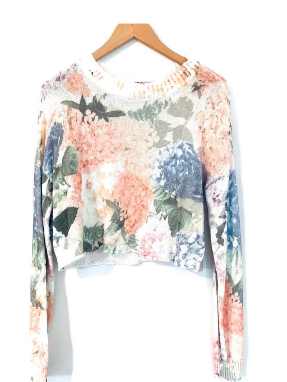 Show Me Your Mumu Floral Crop Sweater Sz Xs Euc